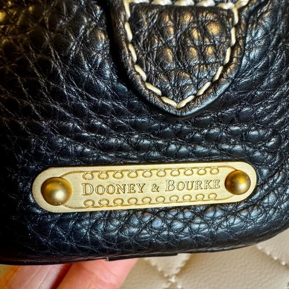 Dooney & Bourke Black Satchel with solid brass Hardware - Picture 4 of 9